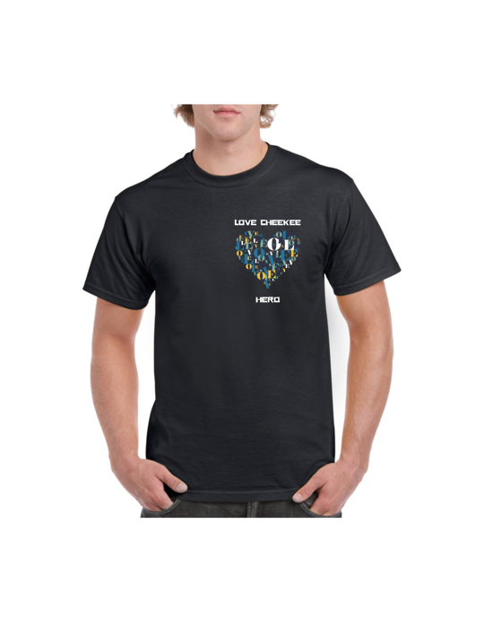 Cheekee Hero Love Black Tee (Adult)